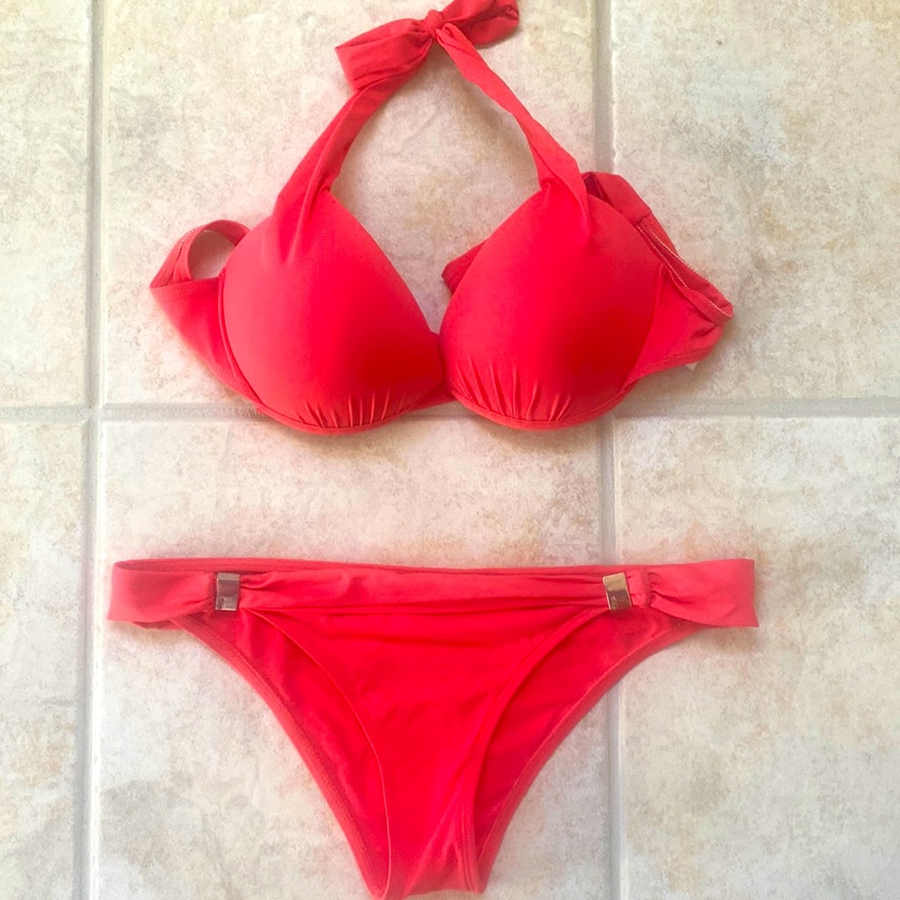 Skye coral two piece bikini